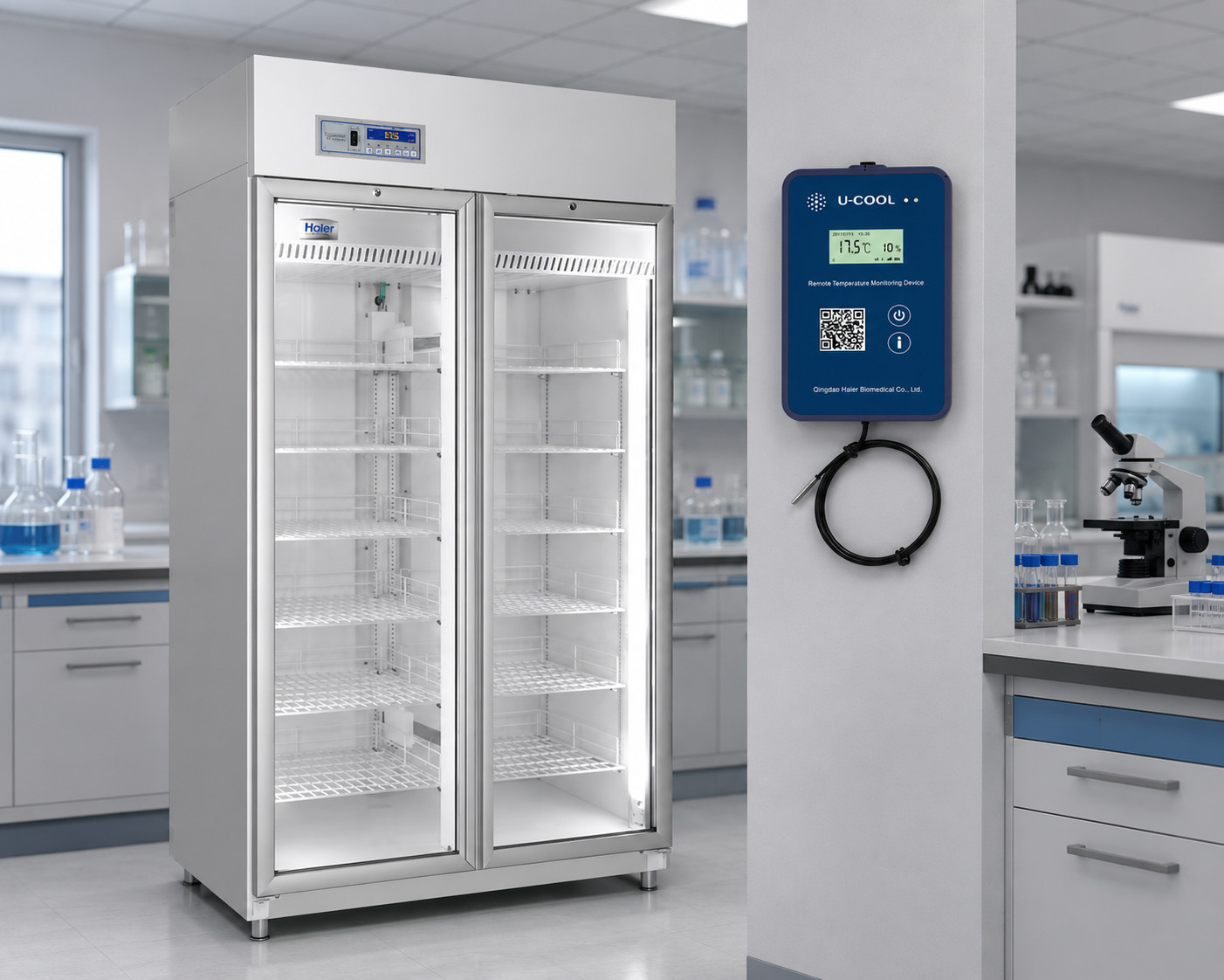 Data logger monitoring suhu kulkas vaksin Haier